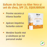 Balsam de buze cu aloe vera și unt de shea, SPF 25, EQUILIBRIUM