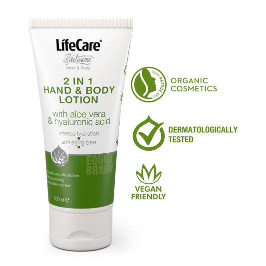 Loțiune 2 în 1 pentru mâini și corp, cu aloe vera BIO și acid hialuronic, EQUILIBRIUM 2048