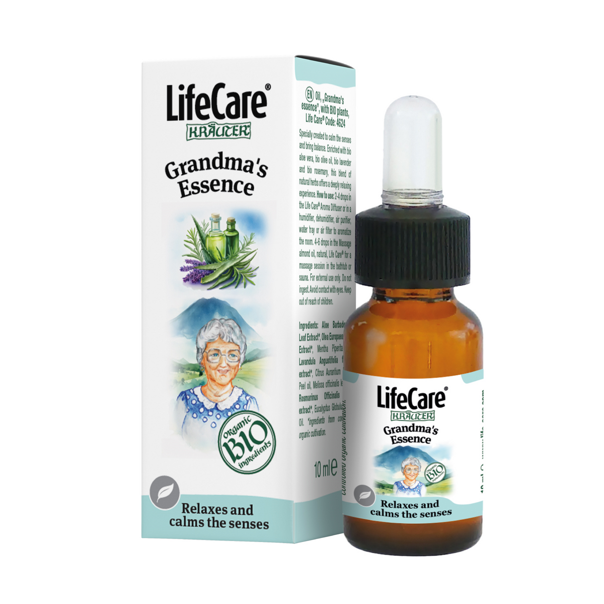 Essence de grand-mère aux herbes biologiques, huile pour la relaxation et le chouchoutage