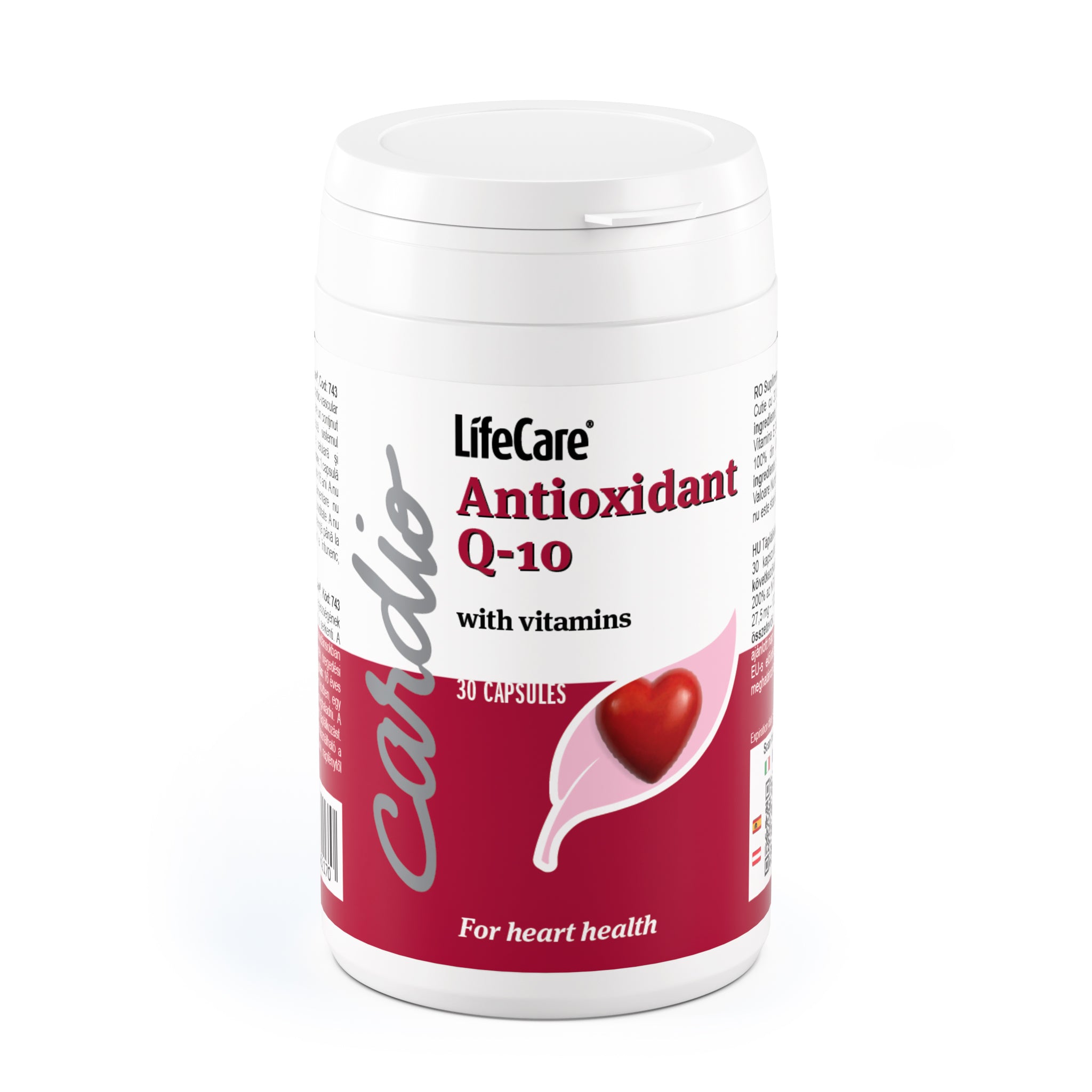 Coenzima Q-10, cu vitaminele C și E, efect antioxidant