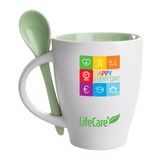 Cup with teaspoon, capacity 300 ml