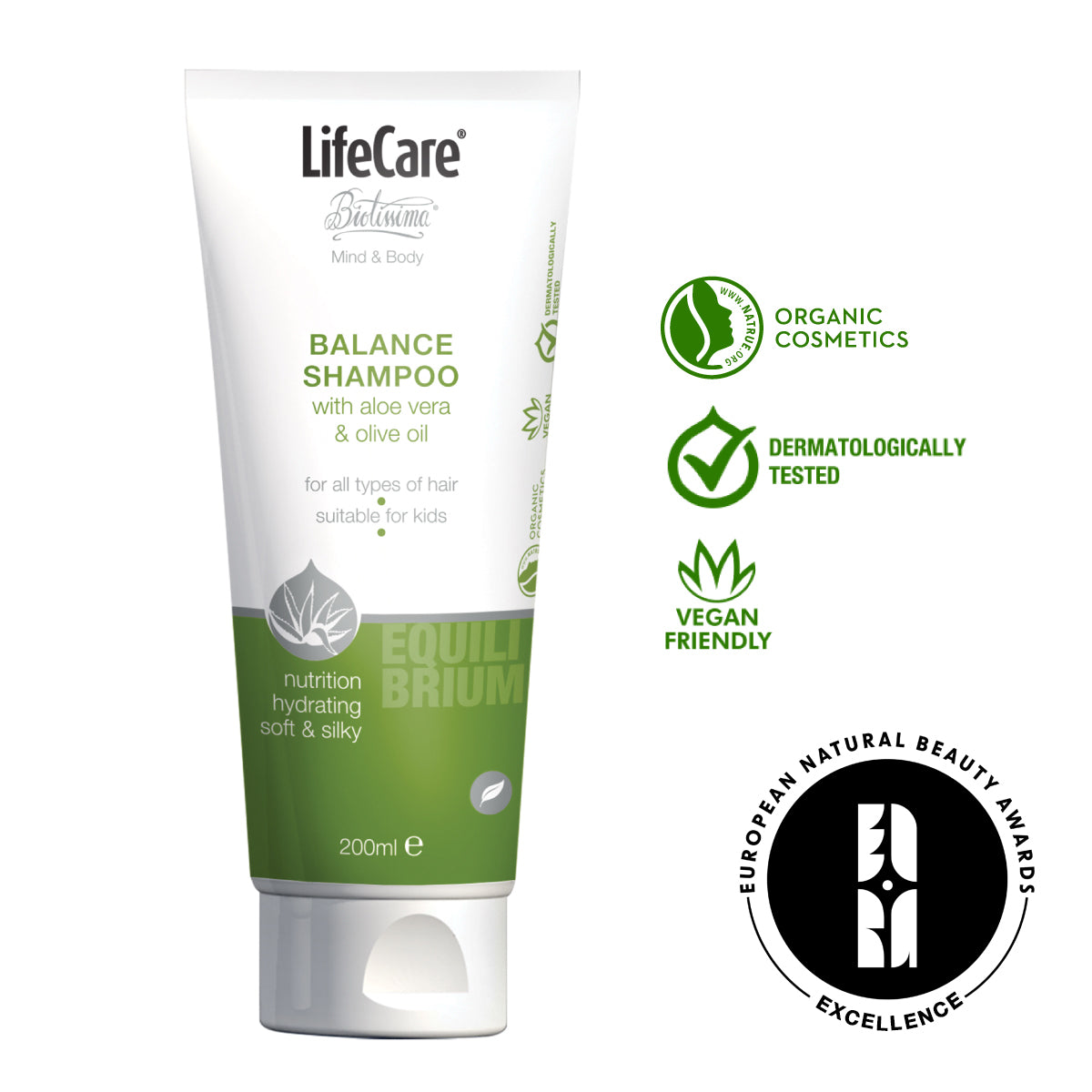 Shampooing à l'aloe vera et à l'huile d'olive biologique, EQUILIBRIUM