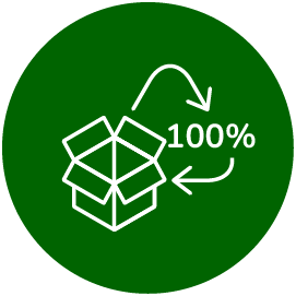 100% recycled packaging