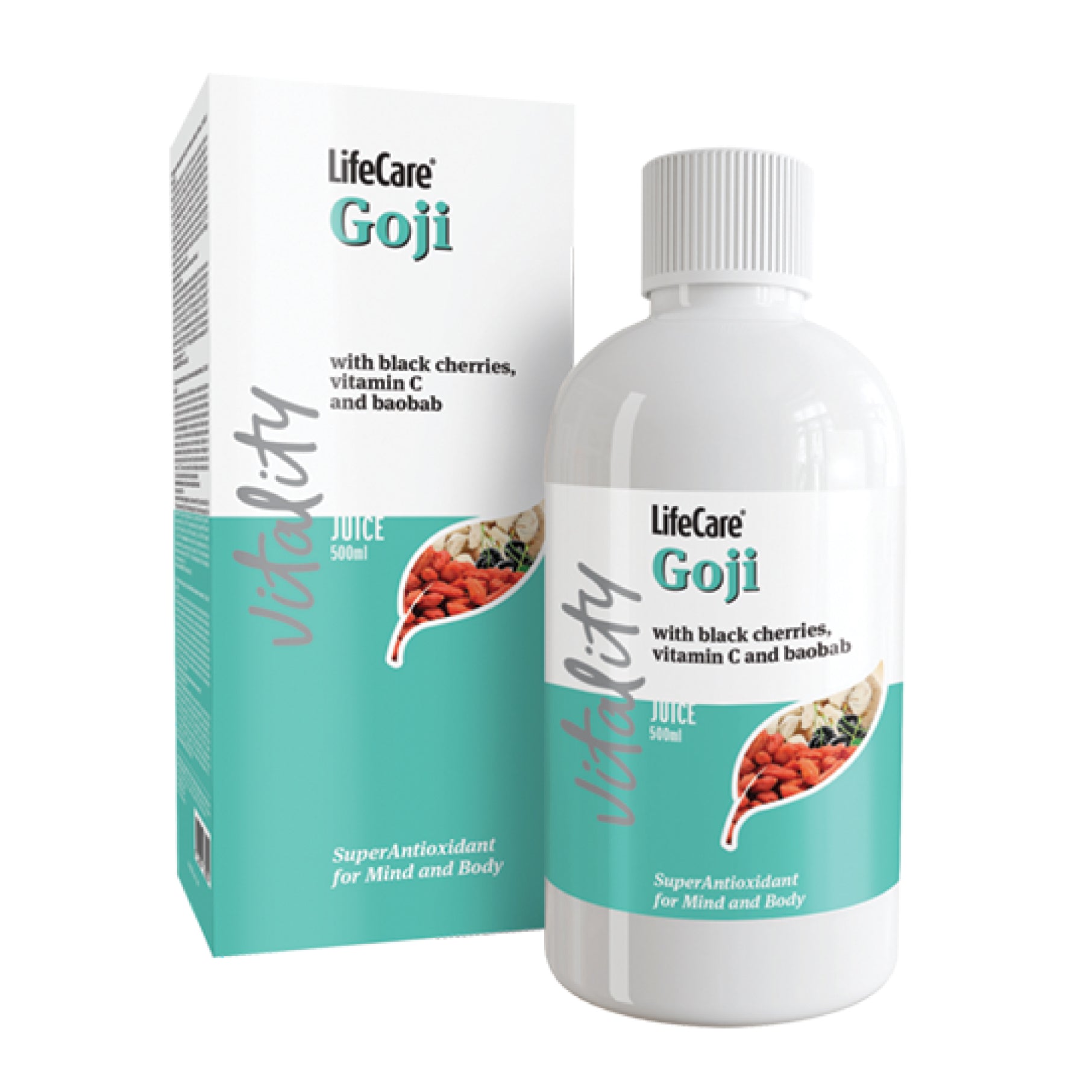 Liquid dietary supplement with goji, black cherries and vitamin C, Life Care®