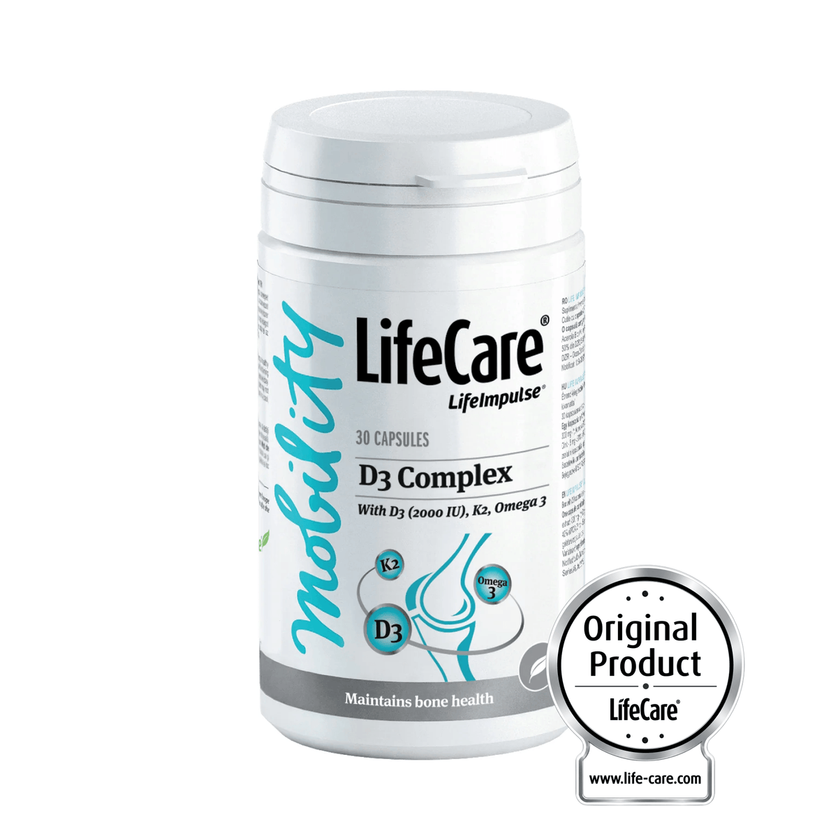 Complexe avec vitamine D3 (2000 UI), K2 et Oméga 3 de lin