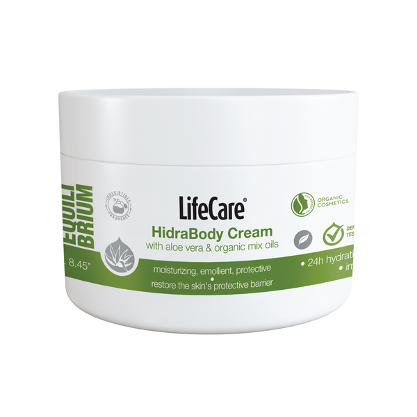 Moisturizing body cream, with aloe vera and mix of organic oils, equilibrium