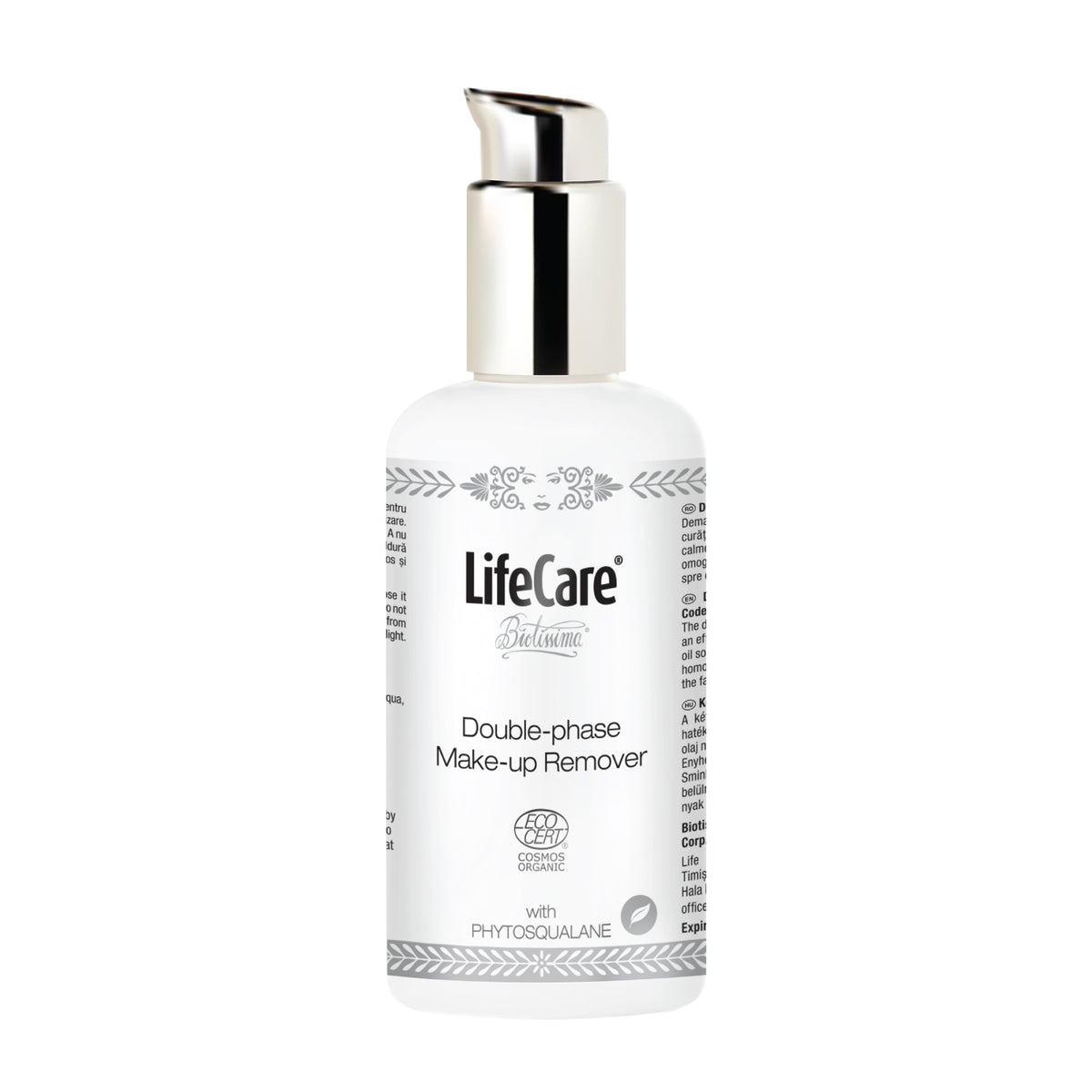 Biphasic makeup remover, with aloe vera, phytosquale and macadamia bio