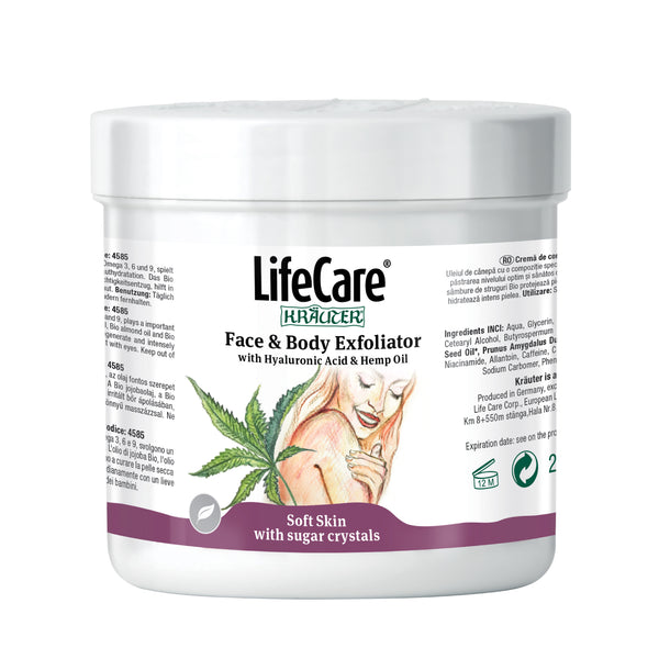 Exfoliator mit Hyaluronsäure und Hanföl