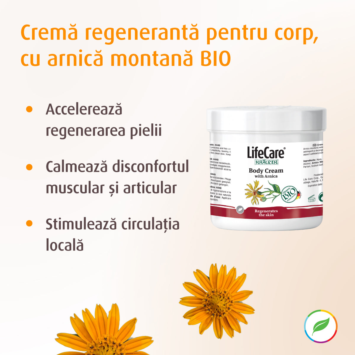 Crème régénérante pour le corps à l'arnica de montagne bio