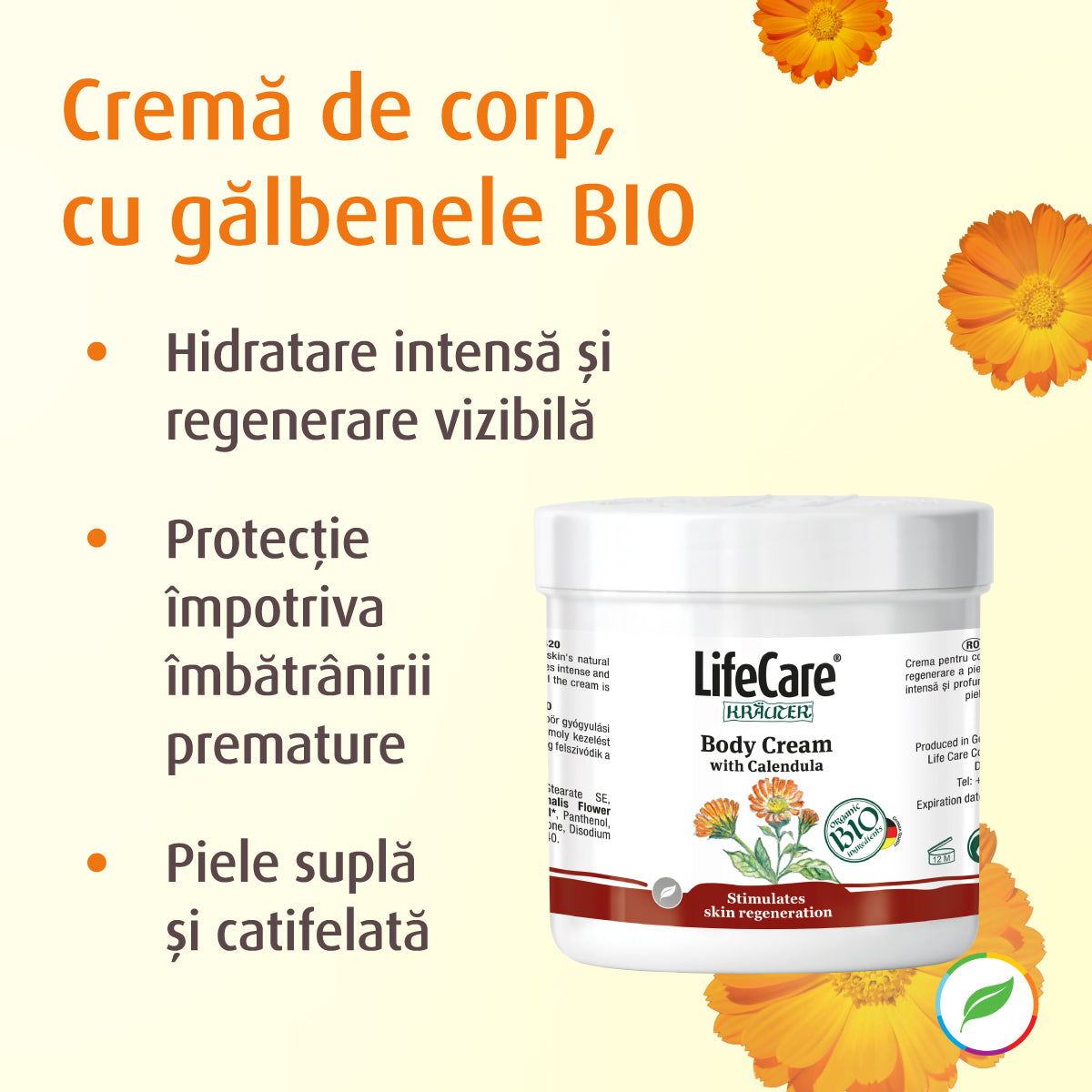 Crème pour le corps au souci bio