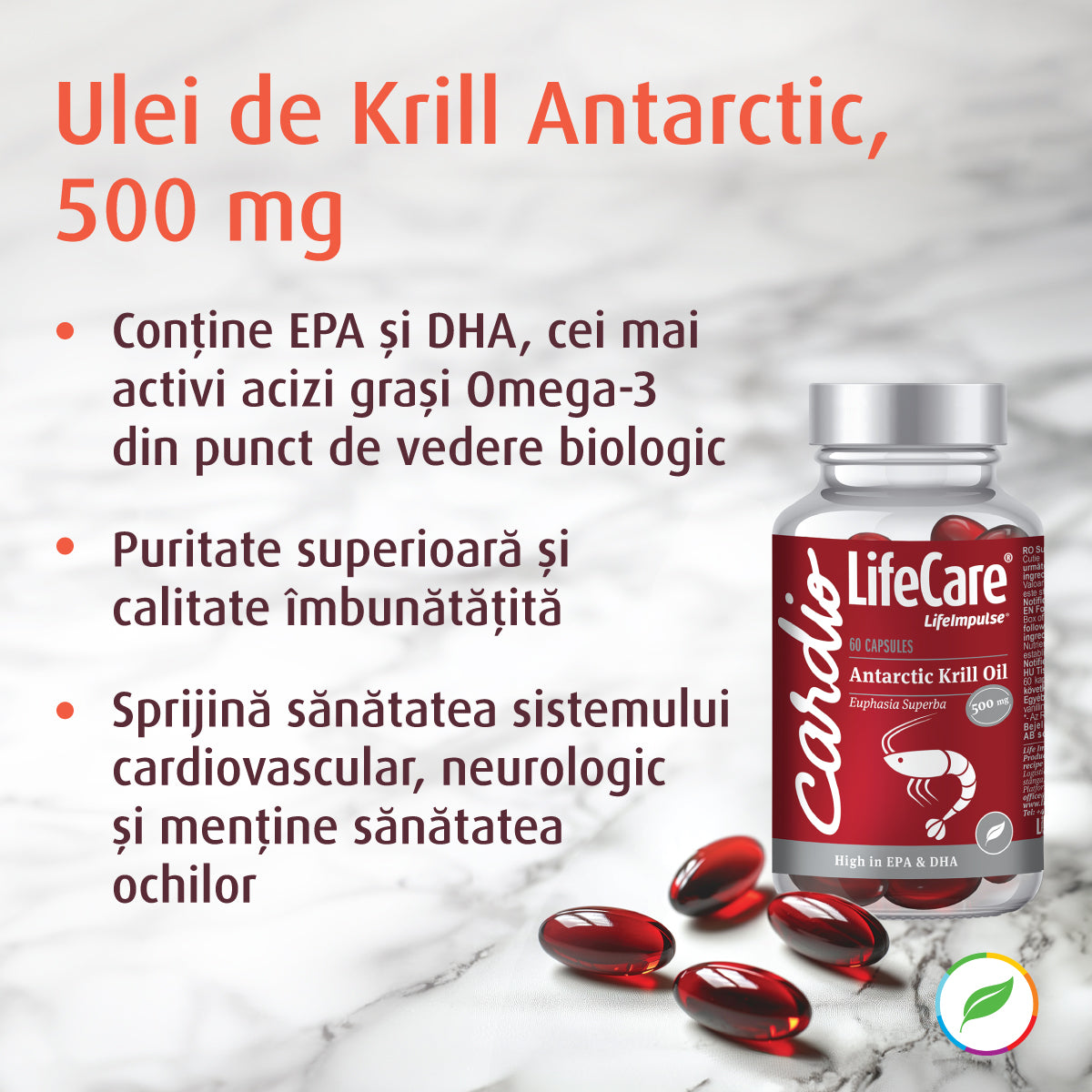 Huile de krill antarctique, 500 mg