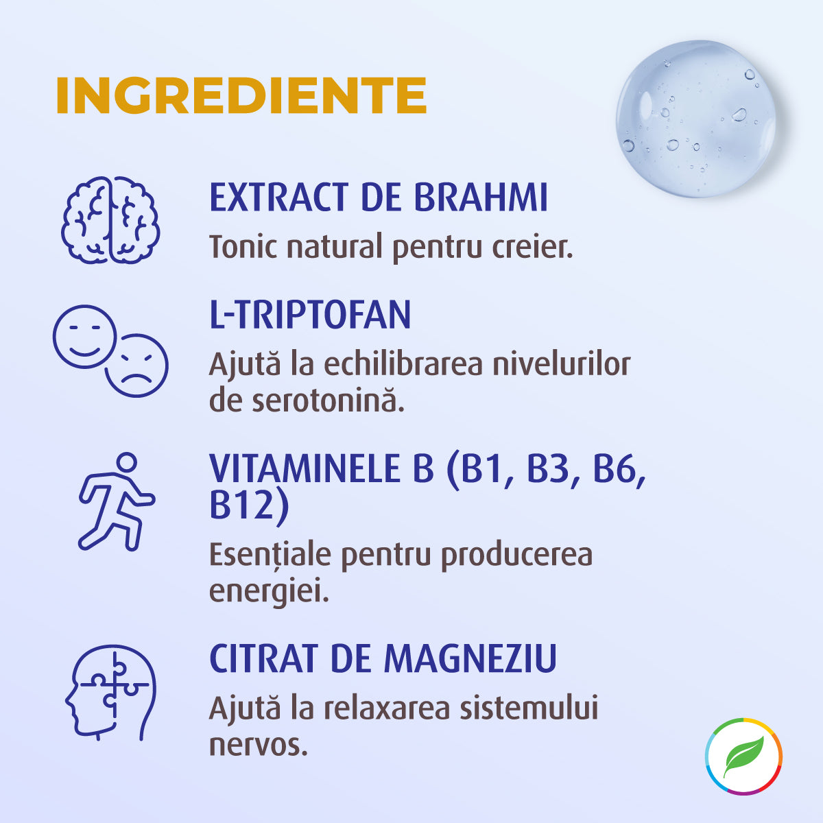 NeuroBooster Complex, cu extract de Brahmi și L-Triptofan