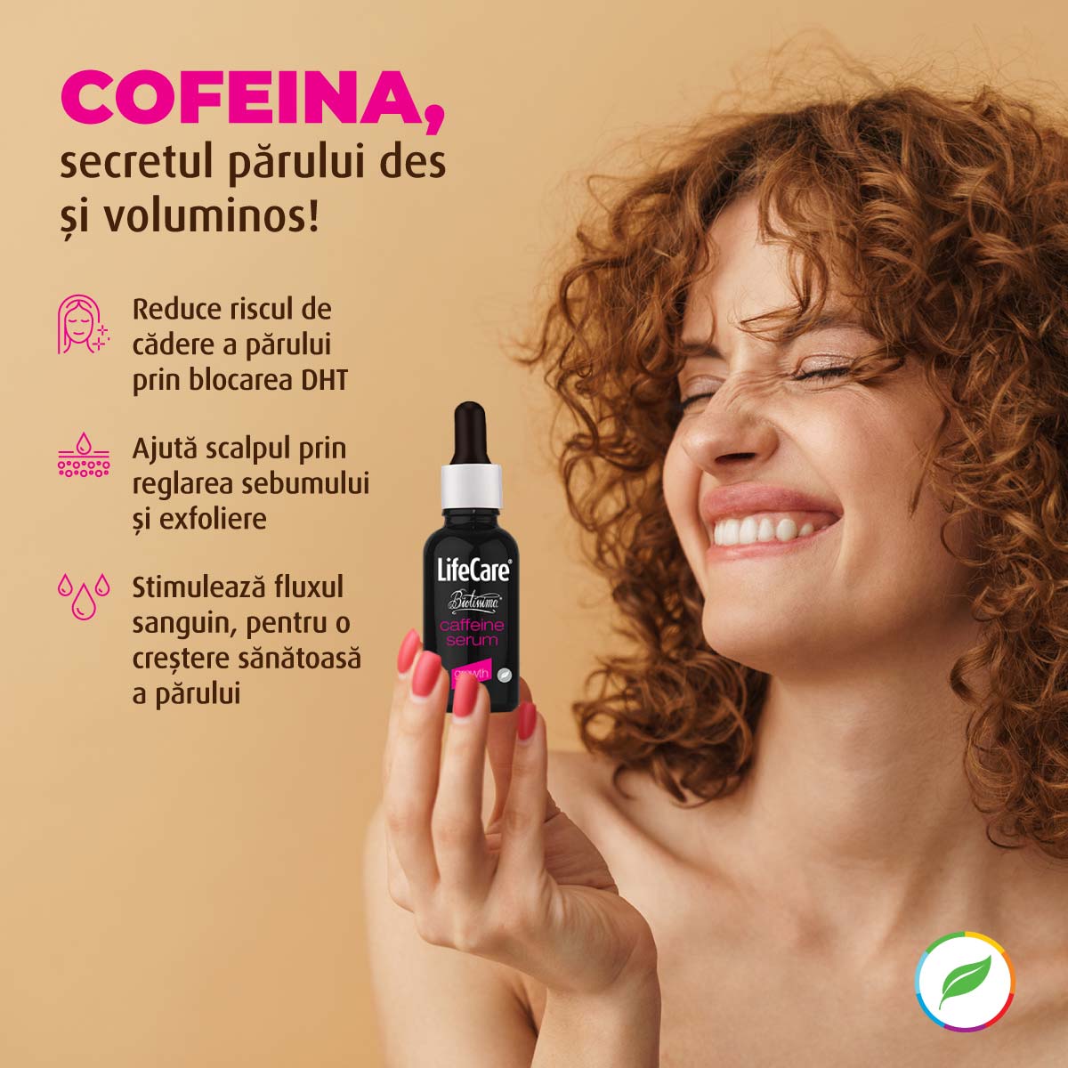 Sérum stimulant la croissance des cheveux à la caféine et aux herbes biologiques