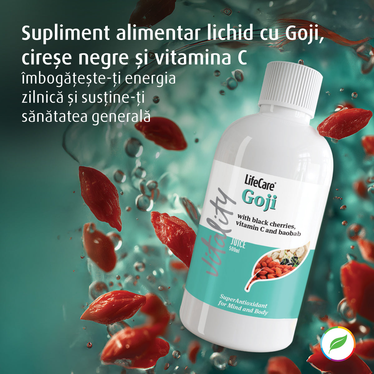 Liquid dietary supplement with goji, black cherries and vitamin C, Life Care®