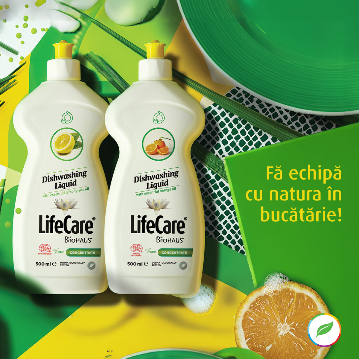 Detergent BIO pentru vase, cu aromă portocale