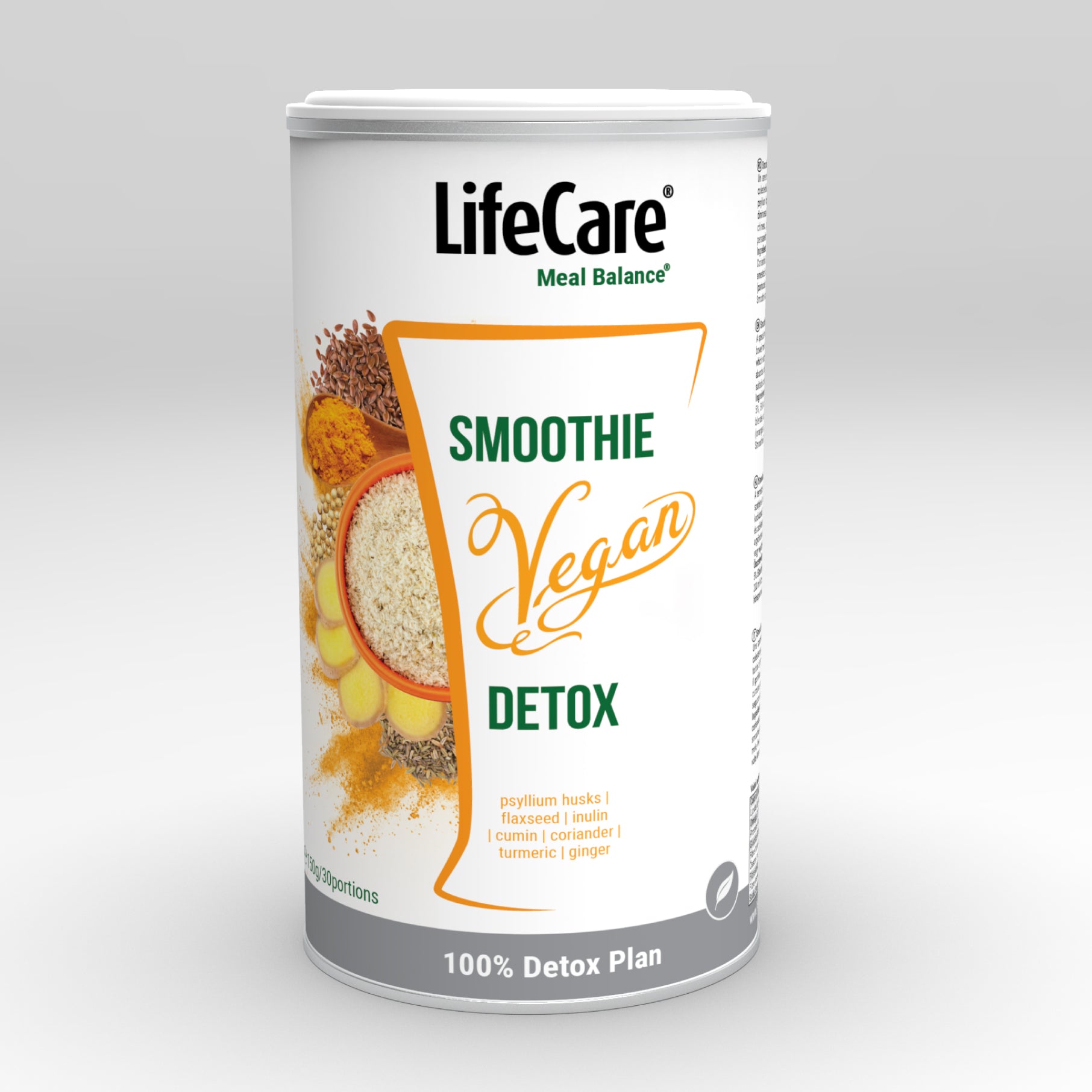 Smoothie détox végétalien à base d'enveloppes de psyllium